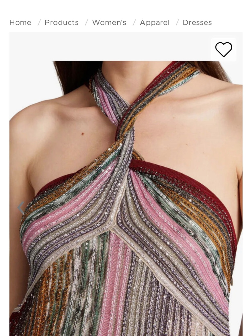 Missoni Multicolor sparkly chevron Metallic Knit Halter Dress - Picture 2 of 4